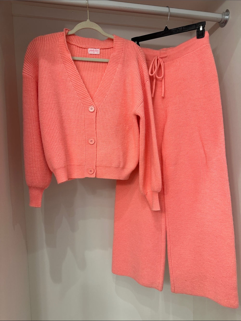 Pink Lily small orange top and pants set.  Like new
